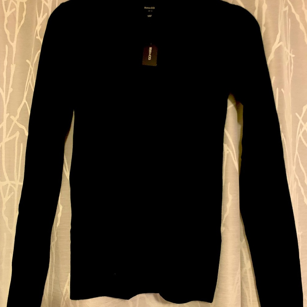 Black long sleeve sweater with cut-out